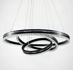 Чорна LED люстра на 3 кільця з хромованою смужкою Line.F A 55060/3P BK+CR - мініатюра 2