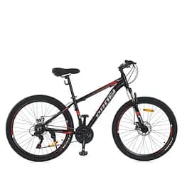 Велосипед MTB2602-2, 26 дюймів, алюмінієва рама 13 Shimano 21SP чорно-червоний - мініатюра 2