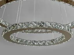 Люстра стельова LED Diasha 7206-8W/580+400G Кришталеві кільця, 65W, золото, сучасний стиль, регулювання висоти, пульт ДУ - мініатюра 5