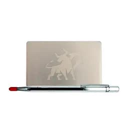 Металева пластина для зберігання сід-фрази Bull Run Mini Plate 55×90 мм + гравірувальна ручка (1 шт)