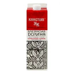 Вино плодовое Кахетуры Алазанская Долина красное столовое полусладкое 8-12% 1 л