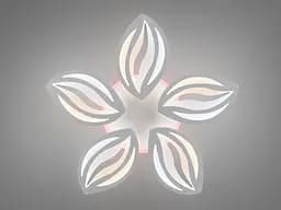 Люстра стельова LED Diasha 8092/5WH, 75W, 3200K-6000K, білий метал, сучасний стиль, смарт з пультом, димером - мініатюра 2