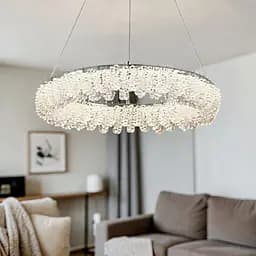 Сучасна підвісна кришталева люстра L33038/600/1 LED (CH) хром, 120 Вт, діаметр 60 см, від 14 до 22 м2 - мініатюра 2
