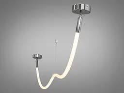 Люстра стельова LED Diasha SY9610-1500CH Шланг, 17W, хром, для коридору, спальні, офісу - мініатюра 2