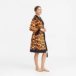 Халат жіночий з плюшевого велюру ексклюзивний Leopard 18276 2XL-3XL - мініатюра 4