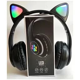 Бездротові дитячі навушники Cat Ear STN-28 Bluetooth з котячими вушками, що світяться чорні - мініатюра 3