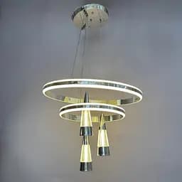 Люстра підвісна кільця Linisoln 100-3 CH метал, акрил, 110 см, 60x40 см, LED-стрічка, 100 Вт, 3000-4000-6000К - мініатюра 2