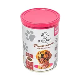 Вологий корм для дорослих собак Pet Chef, шматочки в желе з яловичиною 415 г - мініатюра 9