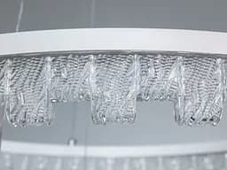 Стильна підвісна LED-люстра для залу Diasha MD78201/600+400WH, біла, 2 кільця, 82 W, акриловий декор - мініатюра 5
