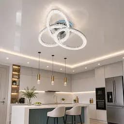 Сучасна стельова LED-люстра Diasha 5607/3L HR хром, кільця, 82W, 70 см, 13-20m2 - мініатюра 6