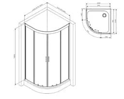Душове огородження Square Slide AM.PM Gem 120×90 см, прозоре скло, хром матовий профіль W90UG-403-120290-MT - мініатюра 4