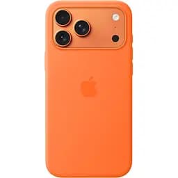 Чехол Silicone Case with Button, Animation & MagSafe для Apple iPhone 17 Pro Max Orange AAA (153248)