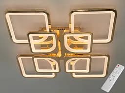 Стельова LED-люстра Diasha 8060/4+4G 135W, Ø60x14 см, 3 кольори світла, диммер, пульт - мініатюра 2