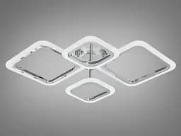 Люстра стельова LED Diasha A8060/2+2HR 52W, 2860 лм, срібло, сучасний стиль для коридору, вітальні, спальні - мініатюра 3