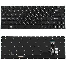 Клавіатура для ноутбука MSI (GS66, GE66) rus, black, без фрейму, підсвічування клавіш RGB (оригінал)