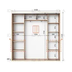 Шафа-купе Idea серія 7 210 x 45 x 210 см Дуб сонома - мініатюра 2