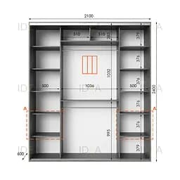 Шафа-купе Idea серія 3 210 x 60 x 240 см Венге темний - мініатюра 2
