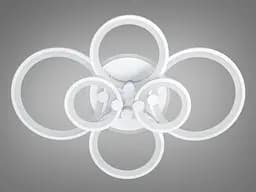 Люстра стельова LED Diasha 8022/6WH, 135W, 3200K-6500K, білий акрил, сучасний стиль для дому - мініатюра 4