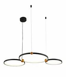 Люстра стельова LED Levistella 918LP453-C 300+400+500MM, 50W, чорний, акрил та метал, сучасний стиль