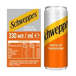 Напій соковмісний Schweppes Tangerine сильногазований з/б 330 мл (924934) - мініатюра 3