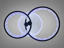 Стельова LED-люстра Diasha 8180/2BK 3color з пультом і димером, чорна, 55 W, 3025 lm, круглі акрилові LED-кільця 53x33 см - мініатюра 3