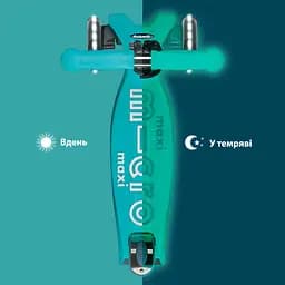 Самокат дитячий Micro Maxi Deluxe Glow LED 3-колісний желейний зелений (MMD365) - мініатюра 6