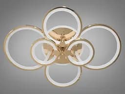 LED-люстра з диммером і кольоровою підсвіткою, колір хром, 135W - мініатюра 2
