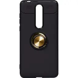 Чохол-накладка Toto Car Magnetic Ring TPU Case Nokia 3.1 Plus Black/Gold
