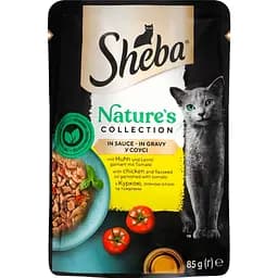Набір вологого корму для котів Sheba, Мікс 15 шт. + з куркою та яловичиною в соусі 5 шт. 1.7 кг (20 шт. х 85 г) - мініатюра 7