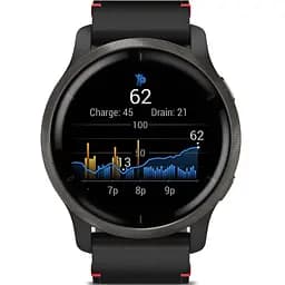 Смарт-годинник Garmin Venu 2 Slate with Black Leather Band (010-02430-21) - мініатюра 3
