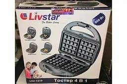 Бутербродниця, вафельниця, горішниця, тостер гриль (4 в 1) Livstar LSU-1219 - мініатюра 6