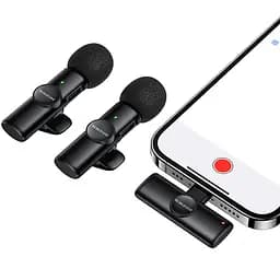 Петличний бездротовий мікрофон Borofone BFK16A Winner dual-mic Type-C Black - мініатюра 6