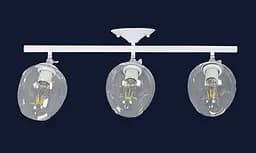Люстра стельова Levistella 756XPR0231F-3 WH+CL, 3 лампи E27, білий + прозорий, сучасний дизайн - мініатюра 2