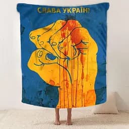 Плед плюшевий патріотичний 3D Кулак Слави 160х200 см - мініатюра 2