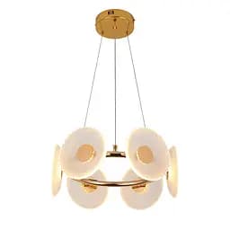 Підвісна LED-люстра 8036103-6LED (450) FGD, золота, Ø42 см, скляні плафони 175 мм, три режими світла - мініатюра 3