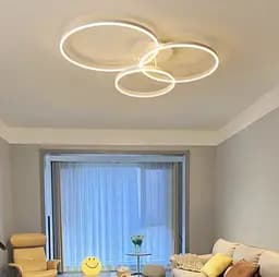 Стельова LED люстра в білому кольорі на 3 кільця Line.F A 8008/3 WH - мініатюра 7