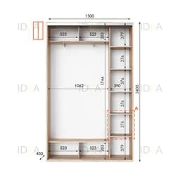 Шафа-купе Idea серія 1 150 x 45 x 240 см Дуб сонома - мініатюра 2