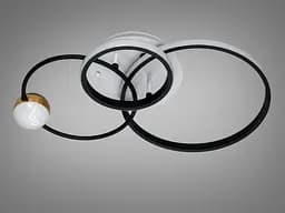 Люстра стельова LED Diasha MX2987-3S WH+BK, 45Вт, білий+чорний, сучасний стиль для вітальні, спальні, коридору - мініатюра 4