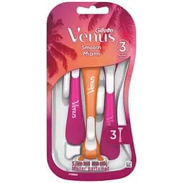 Одноразові станки для гоління Gillette Venus Smooth Miami жіночі 3 шт. - мініатюра 2