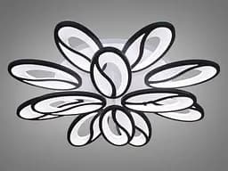 Люстра стельова LED Diasha 8090/8+4BK, 190W, 4100K, чорний метал, сучасний стиль для дому - мініатюра 2