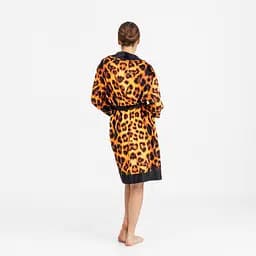 Халат жіночий з плюшевого велюру ексклюзивний Leopard 18274 M-L - мініатюра 3