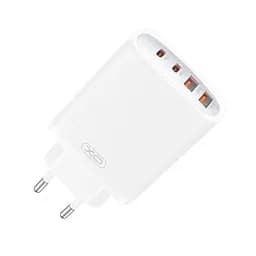 Мережевий зарядний пристрій XO CE22 (EU) 45W GaN Nitride (2USB-C+2USB-A) Fast Charging Charger Білий