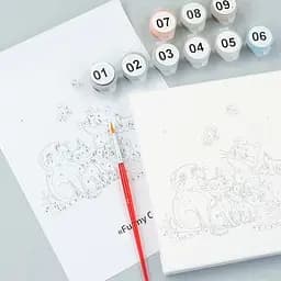 Картина за номерами, Funny Cats , 15х15см, з мольбертом, ROSA START - мініатюра 4