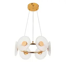 Підвісна LED-люстра 8036103-6LED (450) FGD, золота, Ø42 см, скляні плафони 175 мм, три режими світла
