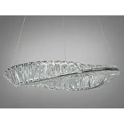 Підвісна LED-люстра кільце Linisoln 548-500 CH 55W, діаметр 50 см, метал і кришталь - мініатюра 2