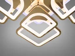 Люстра стельова LED Diasha 8060/4+4G, 190W, 3200K-6500K, золото, сучасний стиль для дому - мініатюра 6