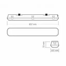Світильник Videx LED IP65 лінійний під лампу 2хТ8 0.6 м біло-сірий (VL-BNW-T8062G) - мініатюра 10