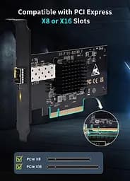 Мережева карта 10 Гбит/с SFP PCI-e, контроллер Intel 82599 (X520-DA1), адаптер Ethernet NICGIGA 10 Гбит/с, порт 10Gbe SFP - мініатюра 3