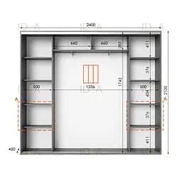 Шафа-купе Idea серія 7 240 x 45 x 210 см Венге темний Дзеркало - мініатюра 2