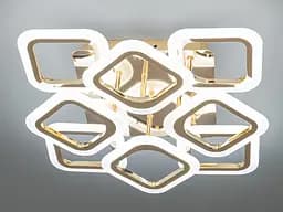 Люстра стельова LED Diasha AS8060/4+4G Dimmer, 80W, 4400 лм, золото, для вітальні, спальні, коридору - мініатюра 3